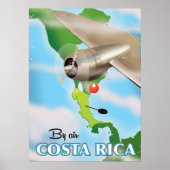 コスタリカの地図ヴィンテージ旅行ポスター ポスター (正面)