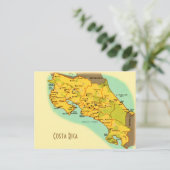 コスタリカの地図 ポストカード (スタンド正面)