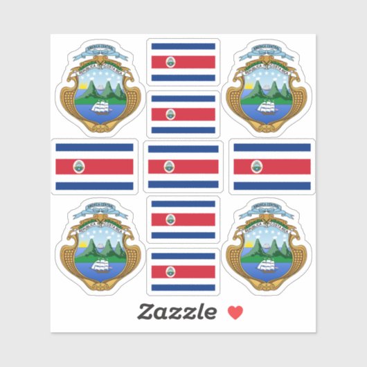 コスタリカの州のシンボル/腕と旗のコート シール (シート)