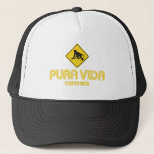 コスタリカの帽子を交差させているPura Vida猿 キャップ