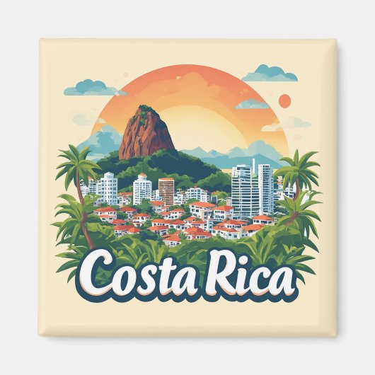 コスタリカの旅のデザイン🗺️ マグネット (正面)