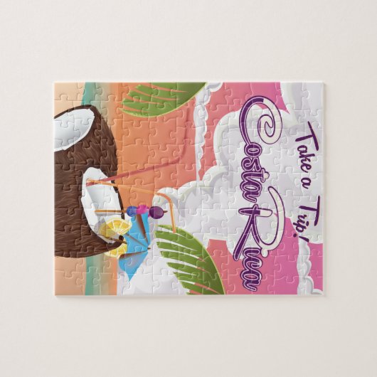 コスタリカの旅行ポスター。 ジグソーパズル (横)