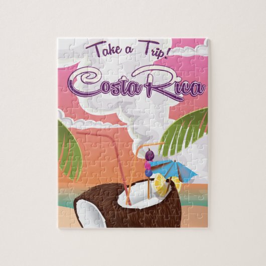 コスタリカの旅行ポスター。 ジグソーパズル (縦)