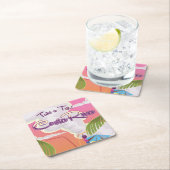 コスタリカの旅行ポスター。 スクエアペーパーコースター (インサイチュ)