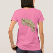 コスタリカの旗と地図のTシャツ Tシャツ (裏面)