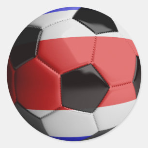 コスタリカの旗のサッカーボール ラウンドシール