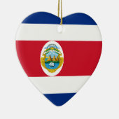 コスタリカの旗のハート セラミックオーナメント (右)