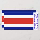 コスタリカの旗、コスタリカから楽しい休暇を！ シーズンカード (正面/裏面)