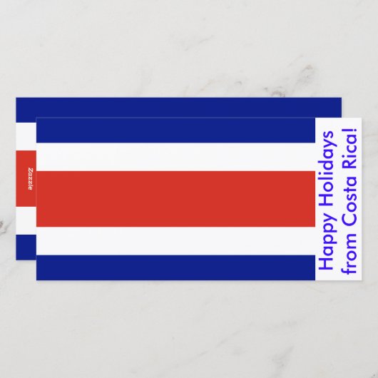コスタリカの旗、コスタリカから楽しい休暇を！ シーズンカード (正面/裏面)