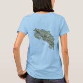 コスタリカの旗+地図+テキストTシャツ Tシャツ (裏面)