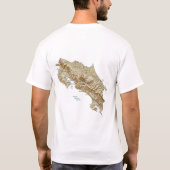 コスタリカの旗 + 地図 + 文字のTシャツ Tシャツ (裏面)