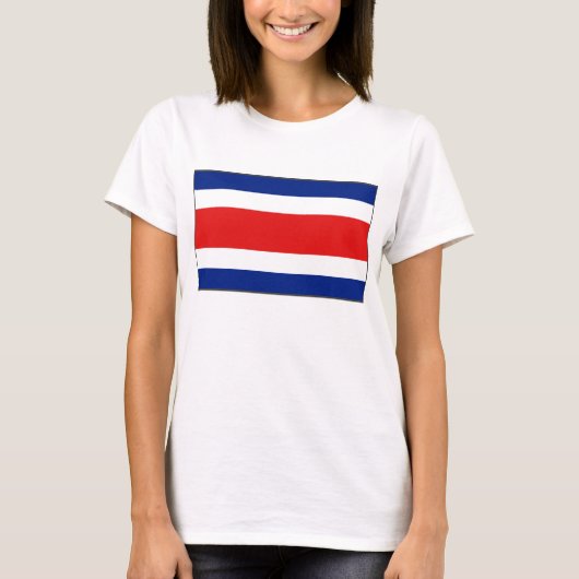 コスタリカの旗Xの地図のTシャツ Tシャツ (正面)