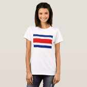 コスタリカの旗Xの地図のTシャツ Tシャツ (正面フル)