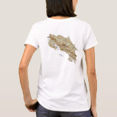 コスタリカの旗Xの地図のTシャツ Tシャツ (裏面)