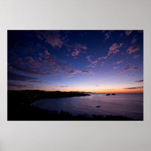 コスタリカの海の夕日 ポスター