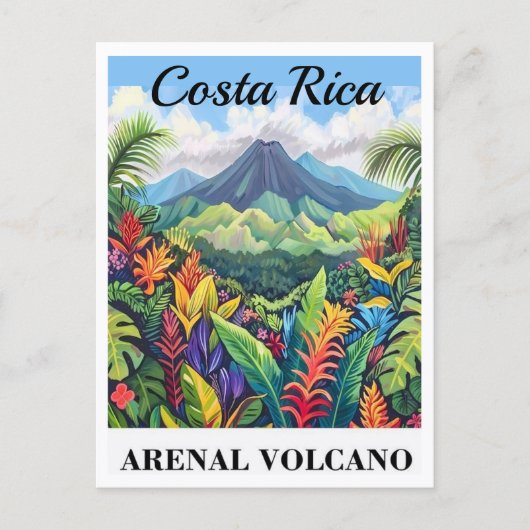 コスタリカの火山の絵はがき ポストカード (正面)