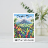 コスタリカの火山の絵はがき ポストカード (スタンド正面)