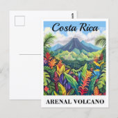 コスタリカの火山の絵はがき ポストカード (正面/裏面)