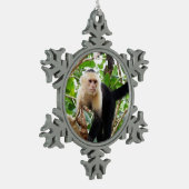 コスタリカの猿 スノーフレークピューターオーナメント (左)