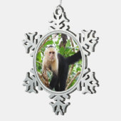 コスタリカの猿 スノーフレークピューターオーナメント (右)