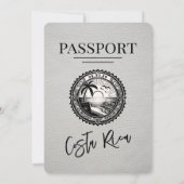 コスタリカの白いパスポート ウェディング招待状 招待状 (裏面)