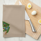 コスタリカの目が赤いカエルを個人化して下さい キッチンタオル (四つ折り)
