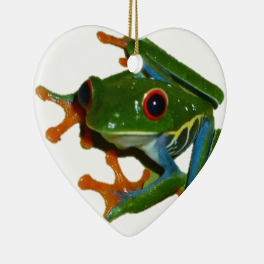 コスタリカの目が赤いカエルを個人化して下さい セラミックオーナメント (右)