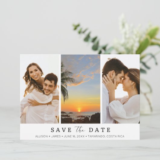 コスタリカの目的地ビーチ結婚式写真 セーブザデート (スタンド正面)