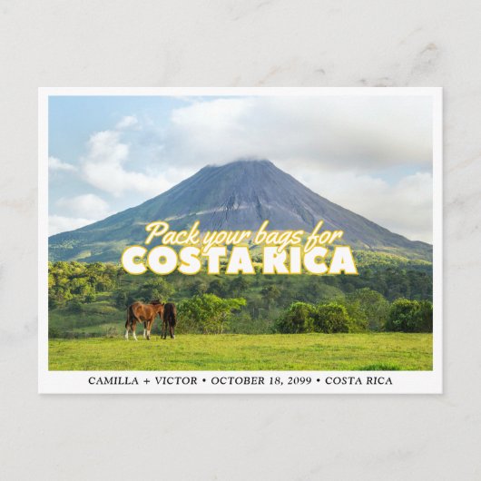 コスタリカの結婚式の日付はがきを保存 ポストカード (正面)