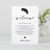 コスタリカの結婚式の歓迎の手紙及び旅程カード プログラム (スタンド正面)