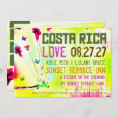 コスタリカの行先の招待状 招待状 (正面/裏面)