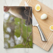 コスタリカの野生動物:白い顔のカプチンモンキー キッチンタオル (四つ折り)