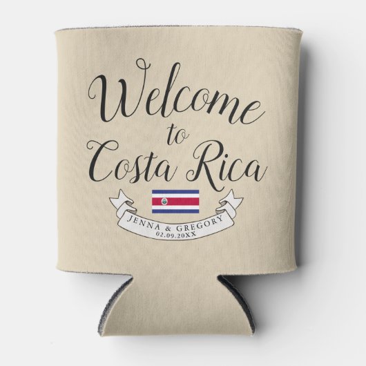 コスタリカへようこそ |宛先ウェディングカスタム 缶クーラー (正面)