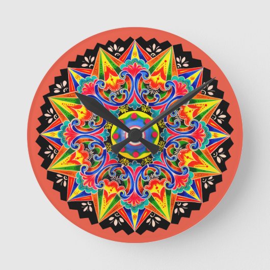 コスタリカオックスカートホイールカレタクロックギフト ラウンド壁時計 (正面)
