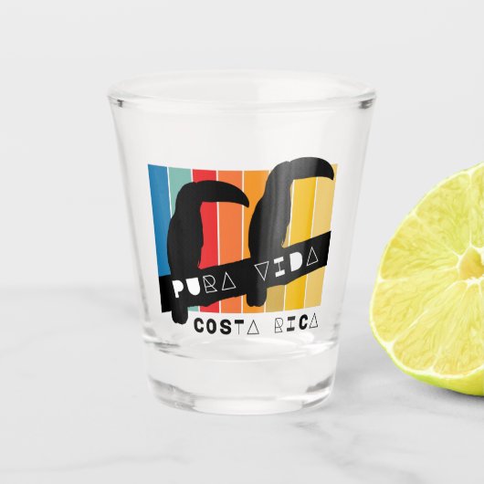 コスタリカカラフルトゥーカンプラヴィダ ショットグラス (正面)