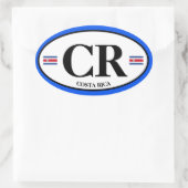 コスタリカクラシックユーロ楕円ステッカー 楕円形シール (バッグ)