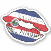 コスタリカコスタリカリップスティックラブ国旗 シール (正面)