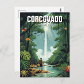 コスタリカコルコバド国立公園の滝 ポストカード (正面/裏面)