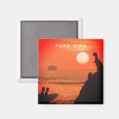 コスタリカサーファーサンセットプラヴィダ マグネット (正面/裏面)