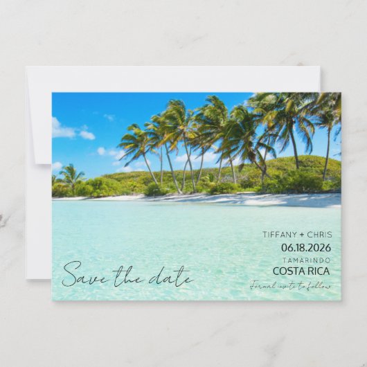 コスタリカデスティネーションビーチ結婚式 セーブザデート (正面)