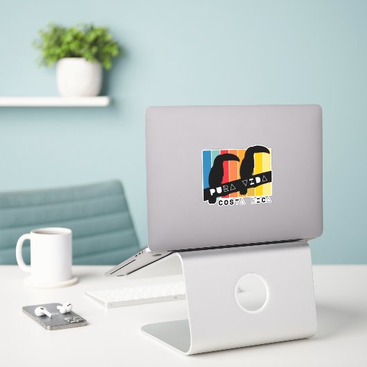 コスタリカトウカカラフルンプラビダ シール (デスク上のノートパソコン)