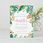 コスタリカトロピカルジャングル子供の誕生日パーティー 招待状 (スタンド正面)