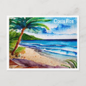 コスタリカビーチプラヴィダウォーター絵画カラー シーズンポストカード (正面)