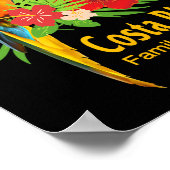 コスタリカファミリーバケーションパロットフラワーズトロピカル ポスター (角)