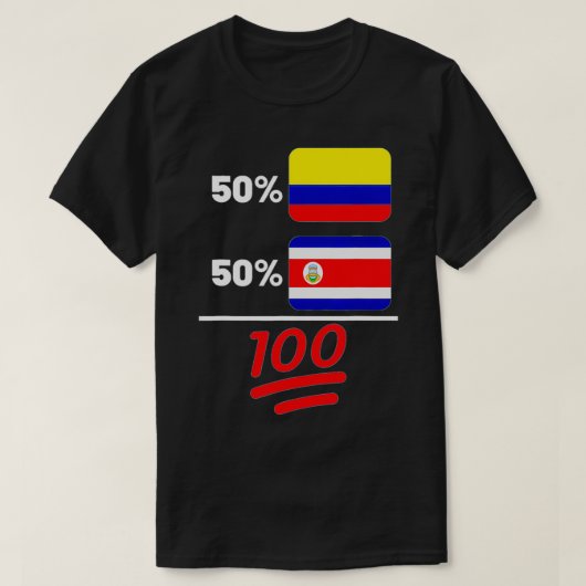 コスタリカプラスコロンビアMi国旗伝統 Tシャツ (デザイン正面)