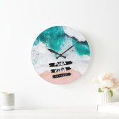 コスタリカプラヴィダウェーブ海写真 ラージ壁時計 (ホーム)