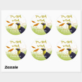 コスタリカプラヴィダトゥーカンステッカー ラウンドシール (シート)