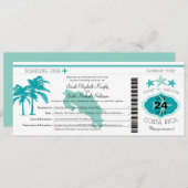 コスタリカボーディングパス結婚ズ 招待状 (正面/裏面)