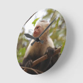 コスタリカモンキー、カプチン ラウンド壁時計 (傾斜)