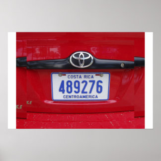 コスタリカライセンスプレート ポスター